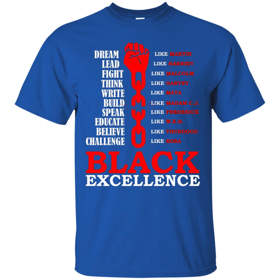Black Excellence Black Af Proud African American T-shirt Royal