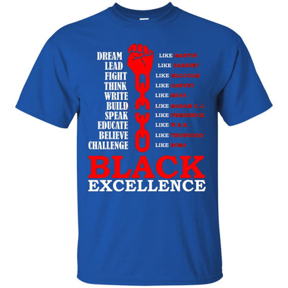 Black Excellence Black Af Proud African American T-shirt Royal