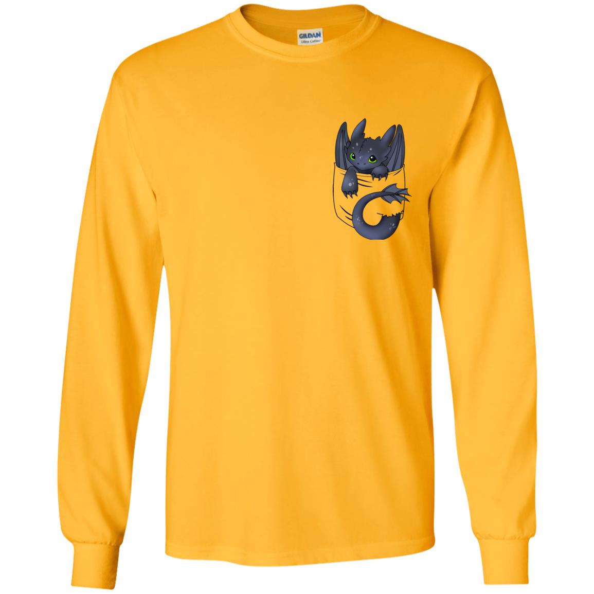 Dragon In Pocket Shirt Gold