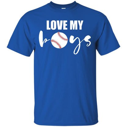 Love My Boys Mom And Dad Baseball Cheer Shirt Royal