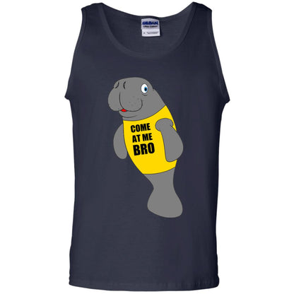 Manatee Novelty Come At Me Bro T-shirt Navy