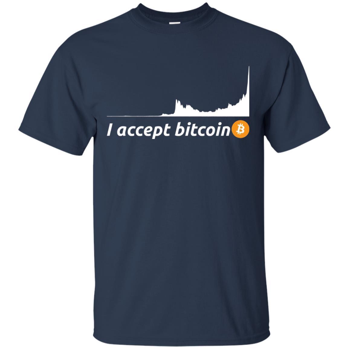 Cryptocurrency T-shirt I Accept Bitcoin Navy
