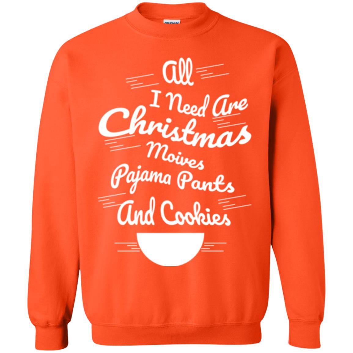 Christmas T-shirt All I Need Are Christmas Movies Pajama Pants Orange