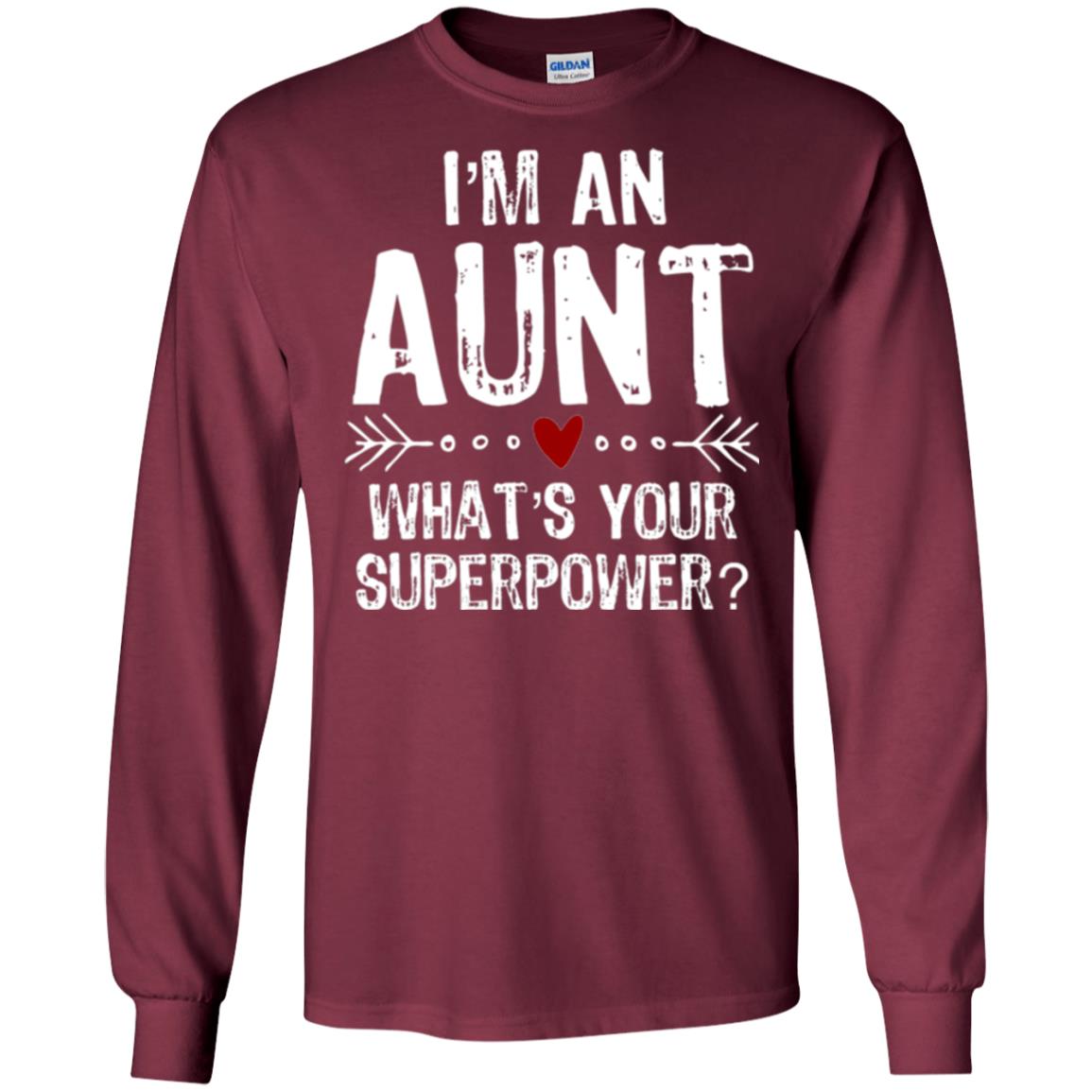 Aunt T-shirt I_m An Aunt What_s Your Superpower Maroon