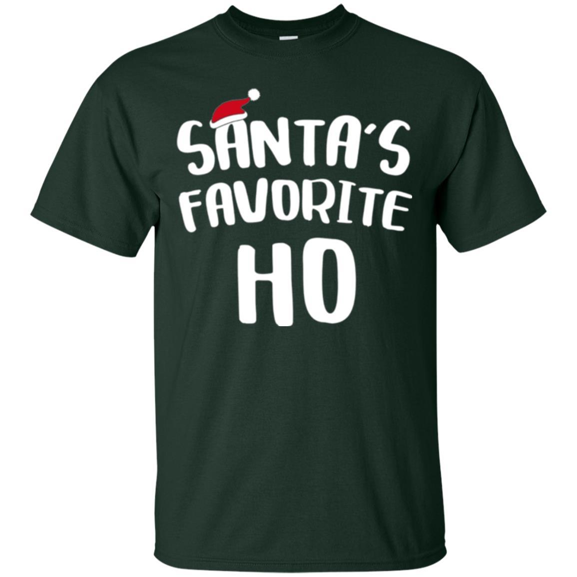 Christmas T-shirt Santa's Favorite Ho T-shirt Forest Green