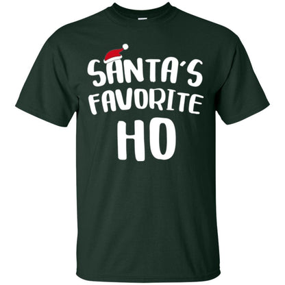 Christmas T-shirt Santa's Favorite Ho T-shirt Forest Green