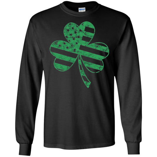 Irish American Flag Shamrock St. Patrick's Day T-shirt Black