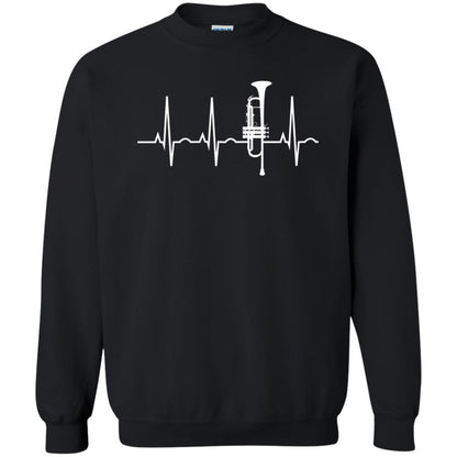 Trumpet Lovers T-Shirt Trumpet Heartbeat Black