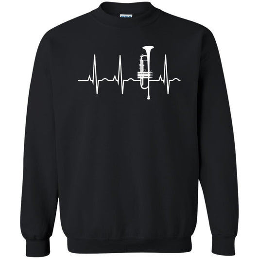 Trumpet Lovers T-Shirt Trumpet Heartbeat Black