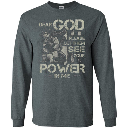 Dear God Please Let Them See Yuor Future In Me Military Shirt Dark Heather