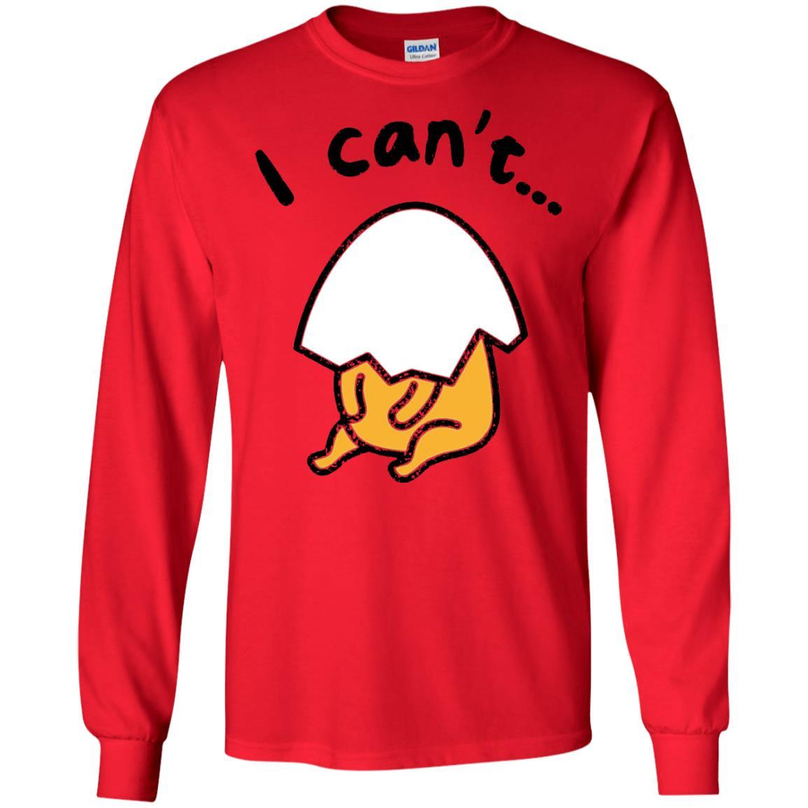 Film T-shirt Gudetama Lazy Egg I Can't Red