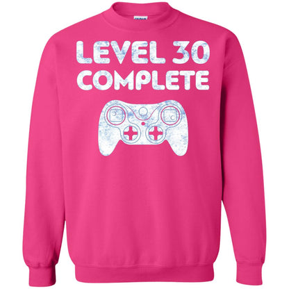 Level 30 Complete Video Gamer 30th Birthday Shirt Heliconia