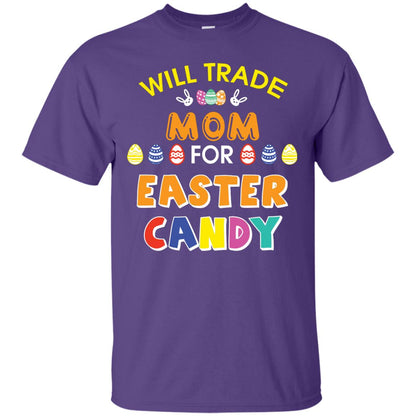 Will Trade Mom For Easter Candy Family T-shirt T-shirt For Easter Holiday Purple