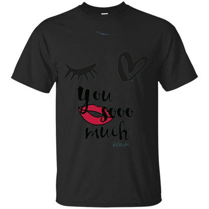 I Love You So Much Eye Heart Lip Summer Shirt Black