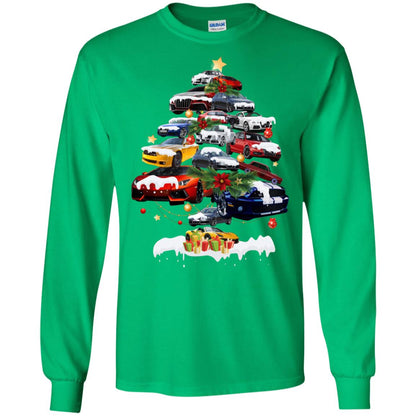 Cars Christmas Tree X-mas Gift Shirt For Mens Or Womens Irish Green