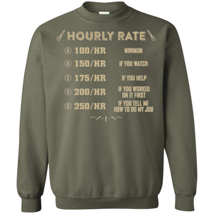 Mechanic T-shirt Mechanic Hourly Rate Military Green