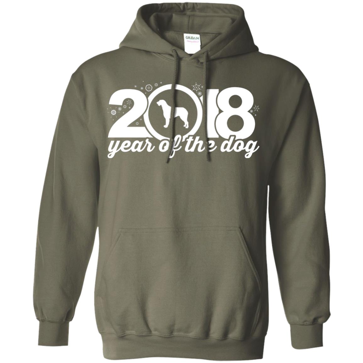 Irish Wolfhound Lover T-shirt 2018 Year Of The Dog New Year Military Green