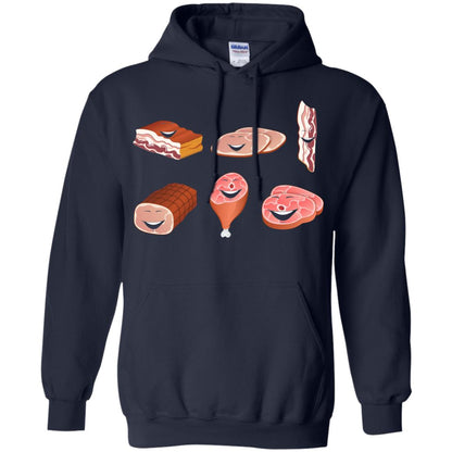 Funny Bbq T-shirt Meat Family Navy