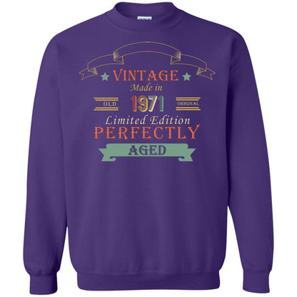 Vintage Made In Old 1971 Original Limited Edition Perfectly Aged 47th Birthday T-shirt Purple