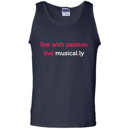 Music Lover T-shirt Live With Passion Live Musical.ly Navy