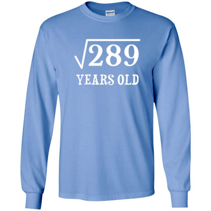 Brithday T-shirt Square Root Of 289 Carolina Blue
