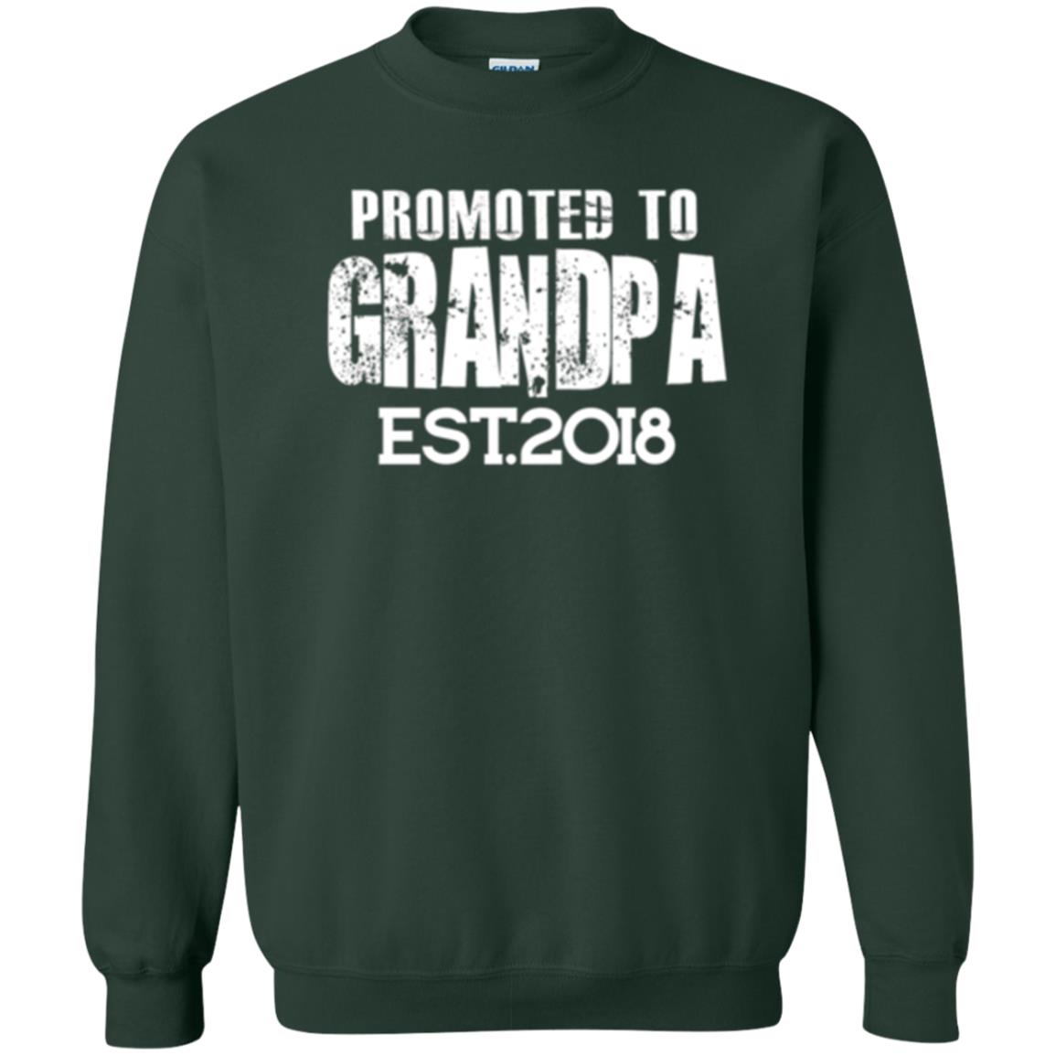 Papa T-shirt Promoted To Grandpa Est 2018 T-shirt Forest Green