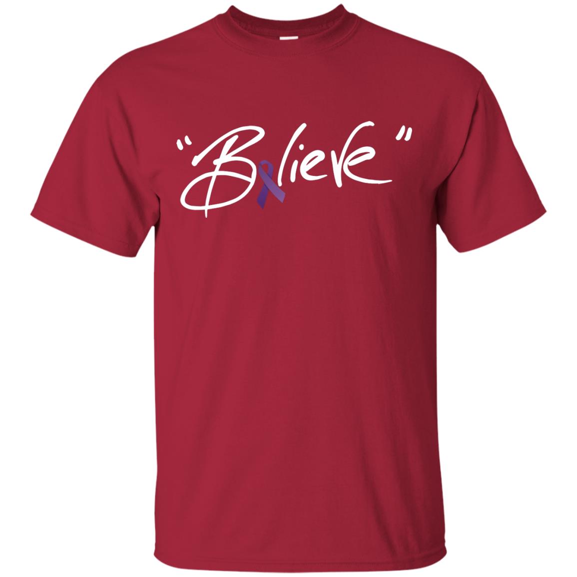 Pancreatic Leiomyosarcoma Symptoms Awareness Shirt Purple Ribbon Believe Cardinal