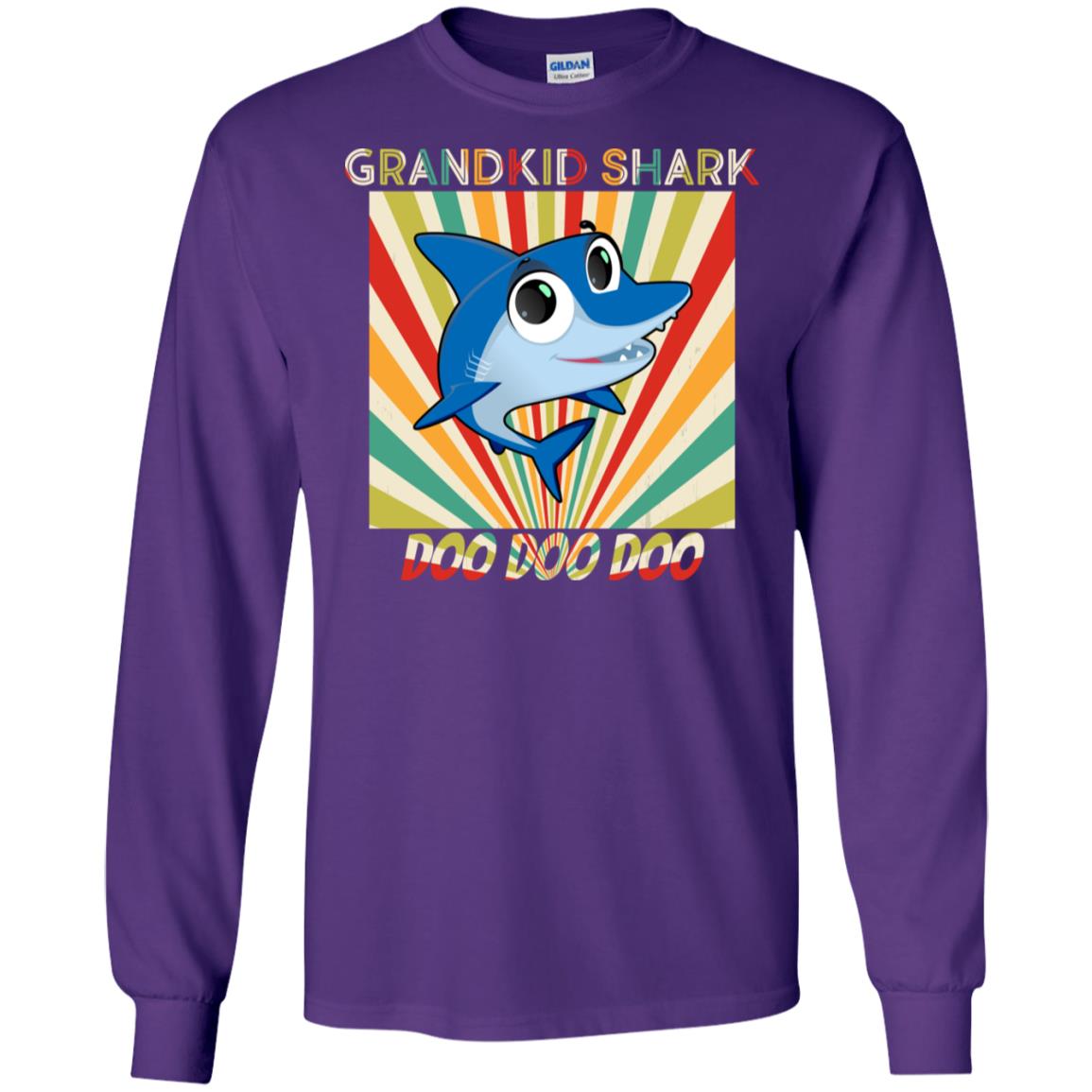 Grandkids Shark Doo Doo Doo Family Shark Gift Shirt Purple