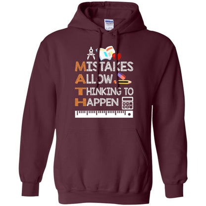 Math Lover T-shirt Mistakes Allow Thinking To Happen Maroon
