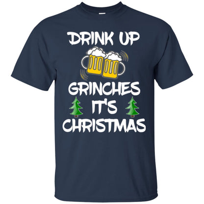 Beer Lovers T-shirt Drink Up Grinches It_s Christmas Navy