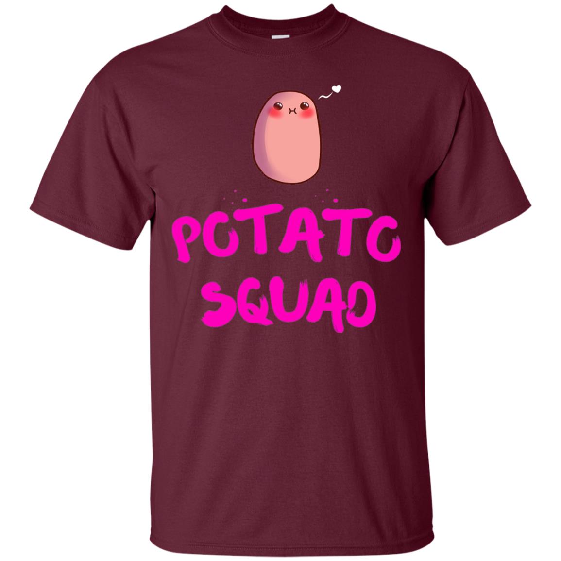 Cute Potato Squad T-shirt I Love Potato Maroon