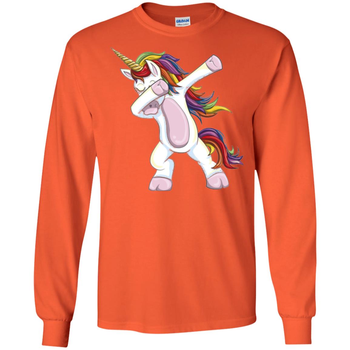 Dabbing Unicorn T-shirt Orange