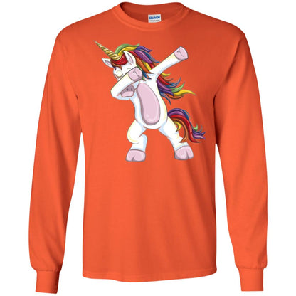 Dabbing Unicorn T-shirt Orange
