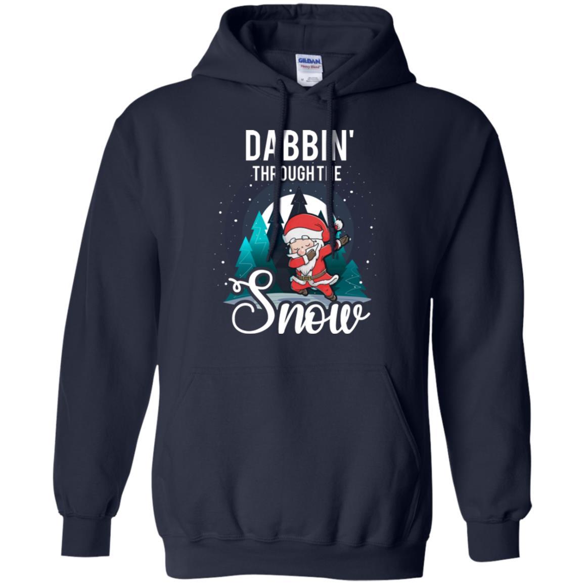 Christmas T-shirt Santa Claus Dabbing Through The Snow Navy
