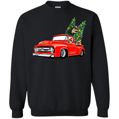 Christmas Tree And Sloths On Car X-mas Gift Shirt Black