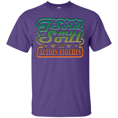 I Sold My Soul For Action Figures Cool Gift Shirt For Comic Book Lover Purple