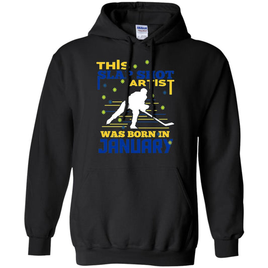 Hockey Lover T-shirt This Slap Shot Was Born In January Black