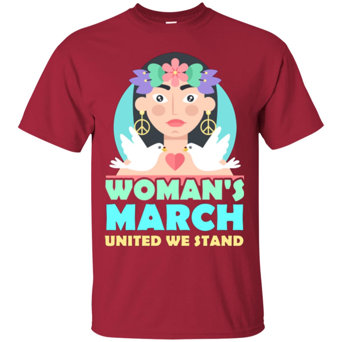 Woman Right T-shirt Womans March United We Stand Cardinal