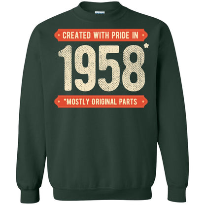 Created With Pride In 1958 Mostly Original Parts 60th Birthday T-shirt Forest Green