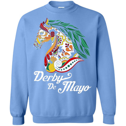 Derby Cinco De Mayo Floral Horse Race T-shirt Carolina Blue