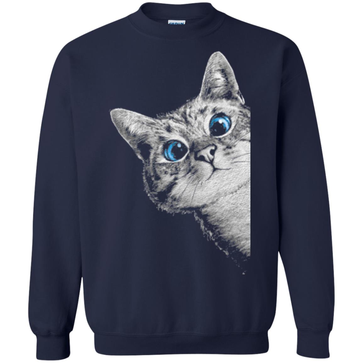 Cat Lovers T-shirt Cute Face Navy