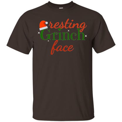 Funny Christmas T-shirt Resting Grinch Face Dark Chocolate