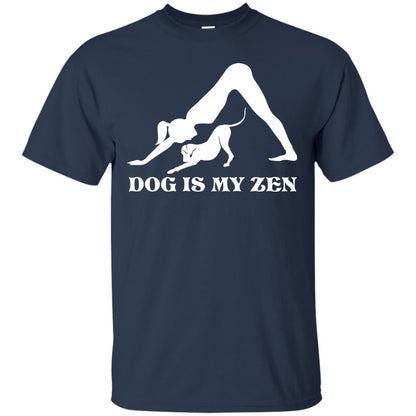 Yoga Dog T-shirt Dog Is My Zen Navy