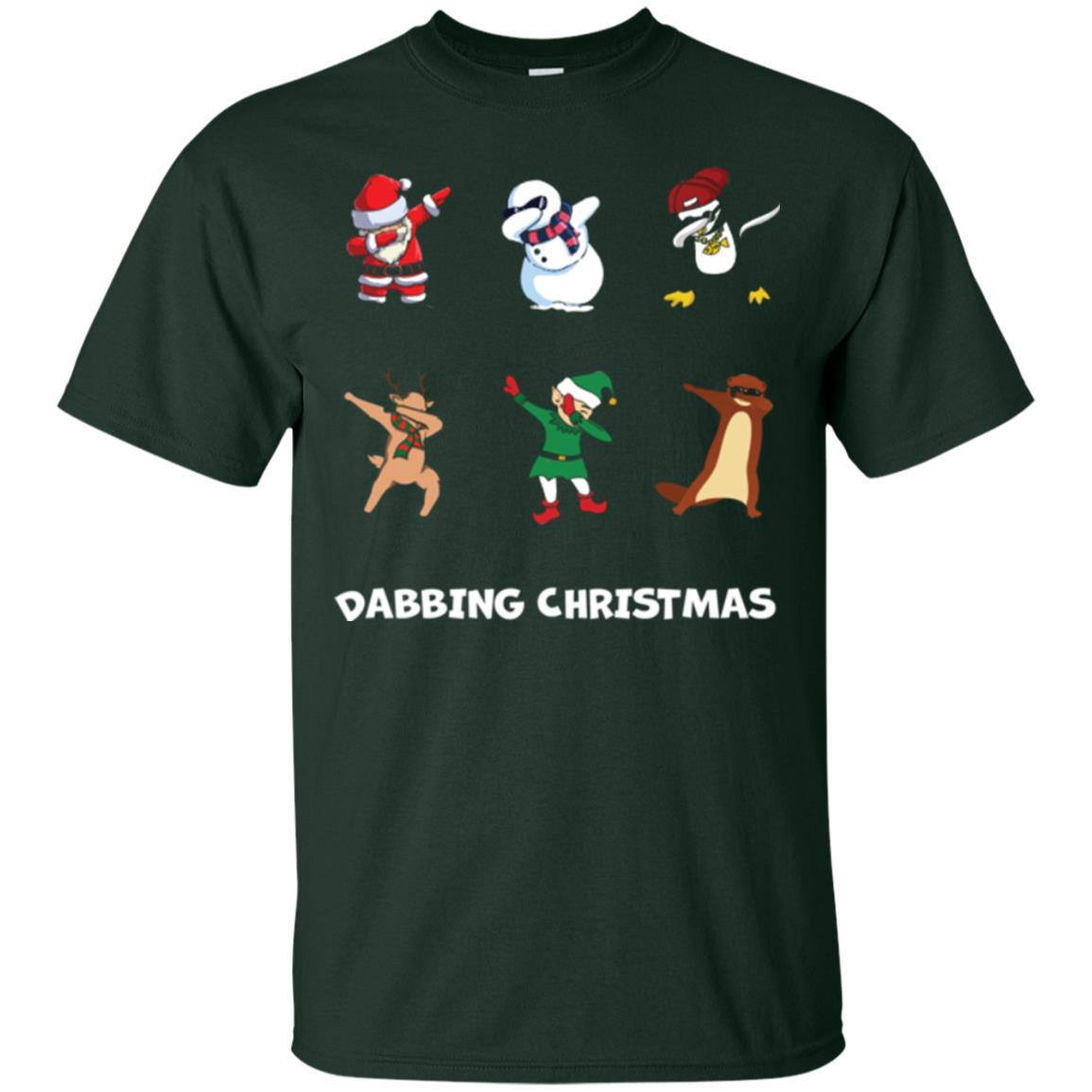 Dabbing Christmas T-shirt Forest Green