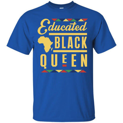 African American T-shirt Educated Black Queen Royal