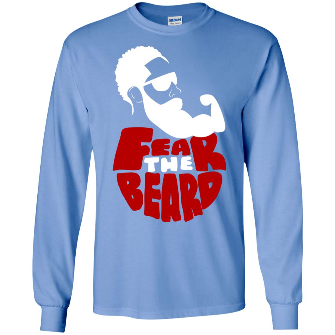 Fear The Beard No Shave November Gift Shirt For Mens Carolina Blue