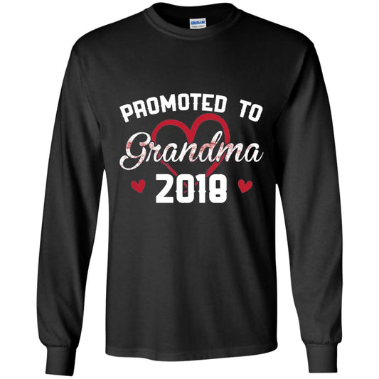 Promoted To Grandma 2018 Love Grandmas Mothers Day T-shirt Black