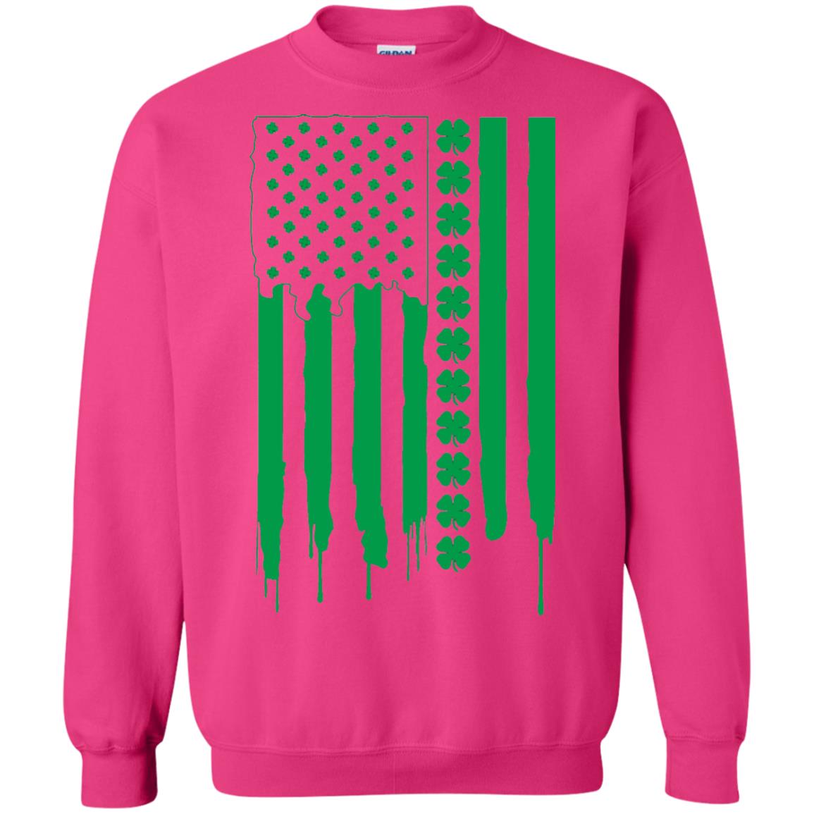 Irish American Flag St Patrick_s Day T-shirt Heliconia