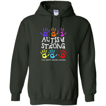 Autism Awareness T-shirt Autism Strong Love Support Educate Advocate Forest Green