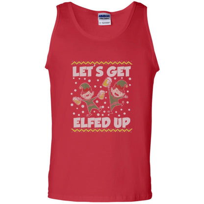 Christmas T-shirt Let_s Get Elfed Up Red